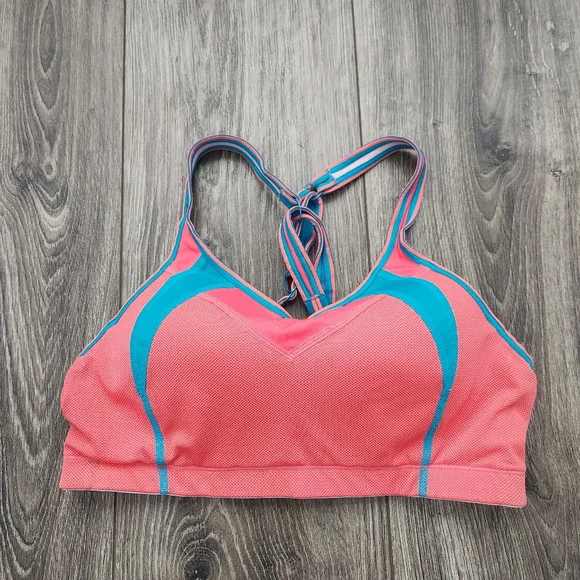 Moving Comfort Pink and Blue Sports Bra - Picture 2 of 7